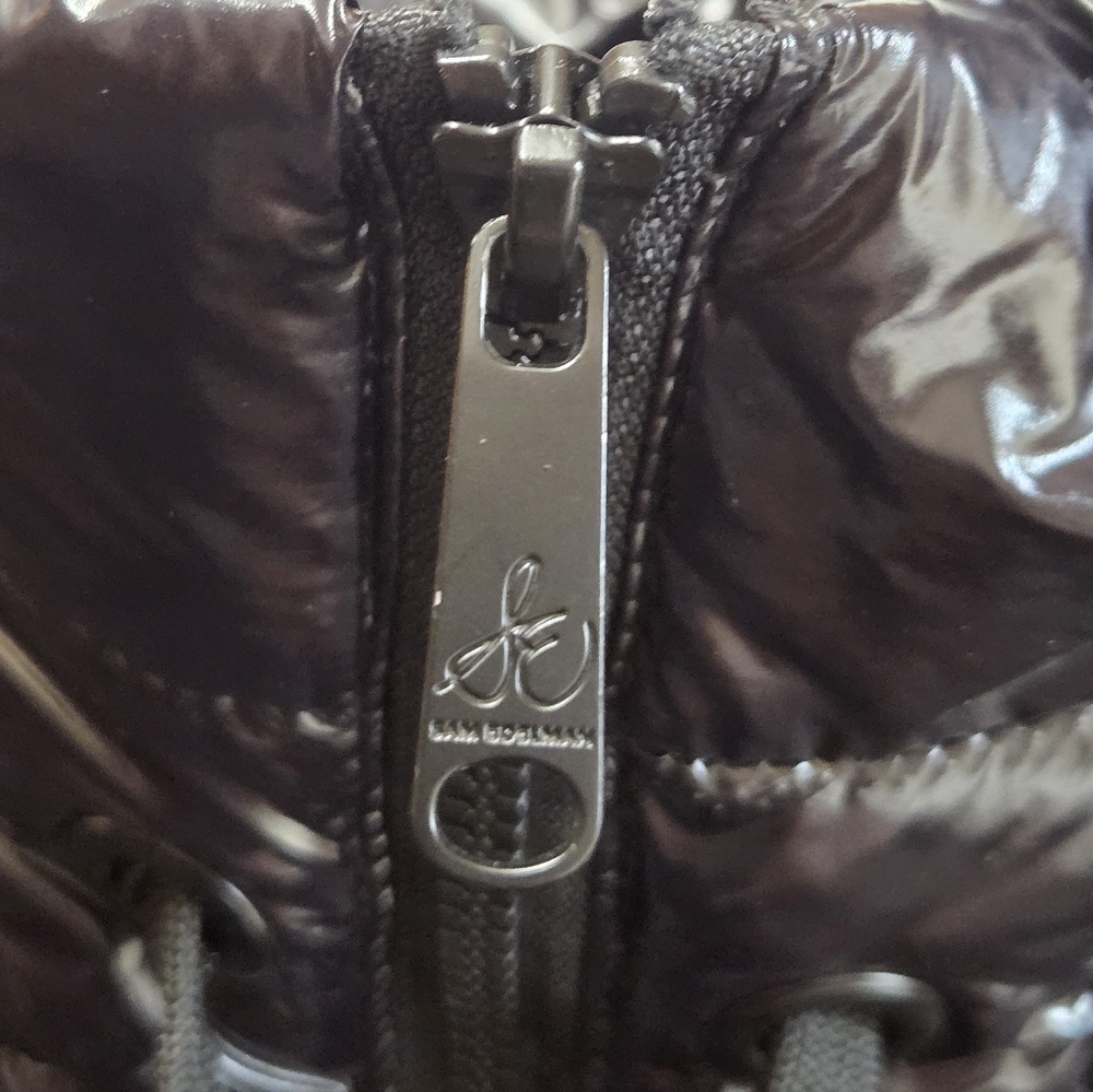 Sam Edelman | Glossy Hooded Puffer Jacket – Black – Women’s Small - Picture 7 of 12